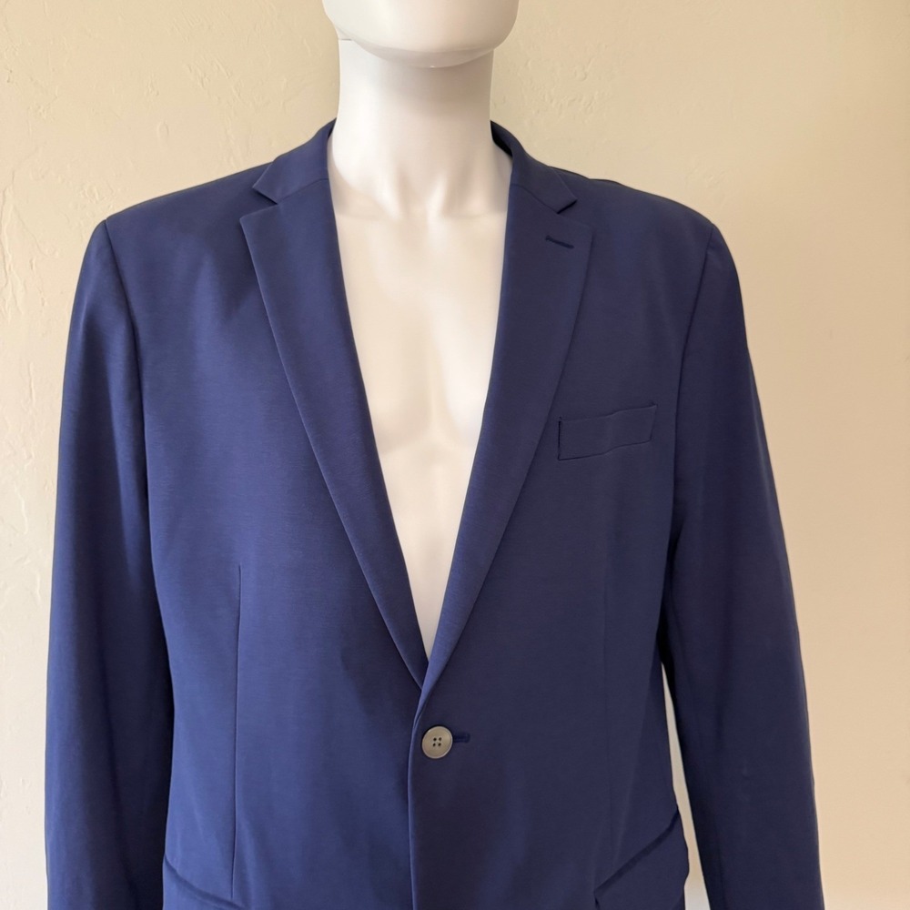 Lauren Ralph Lauren Mens 46L Navy Blue Stretch Blazer‎ Sport Coat Macy's 46 Long - Picture 3 of 16